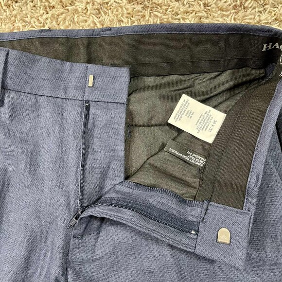 Haggar Men’s Non-Iron Straight Fit Performance Dress Pants Navy, Size 30x30 - Picture 6 of 15